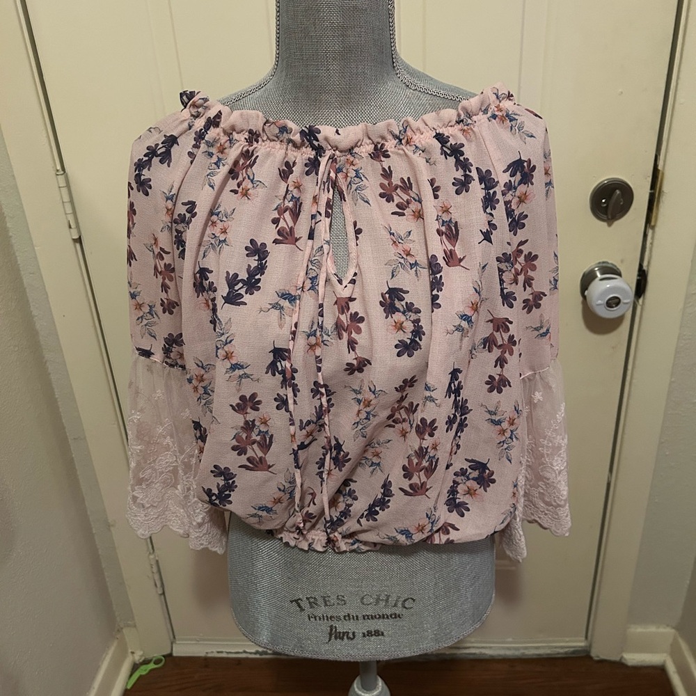 Self Esteem Boho Floral Off-Shoulder Top